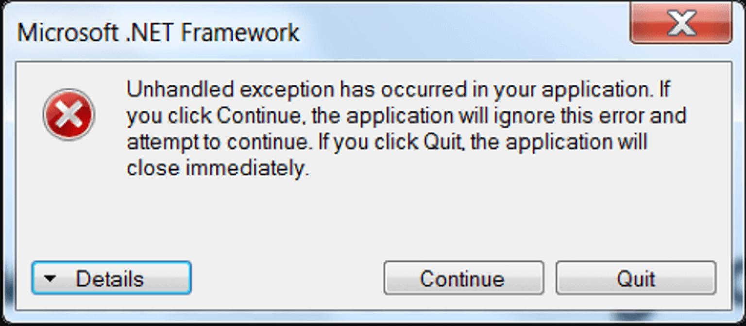 Ошибка net framework. Microsoft net Framework ошибка. Ошибка an exception has occurred. Unhandled Error.